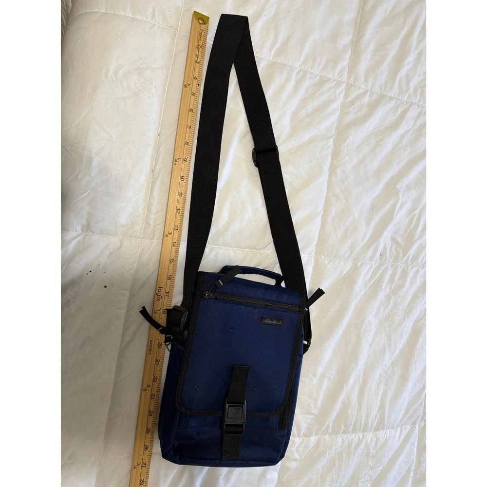 Eddie Bauer Navy Blue Nylon Crossbody Messenger Travel Bag Adjustable Gorpcore